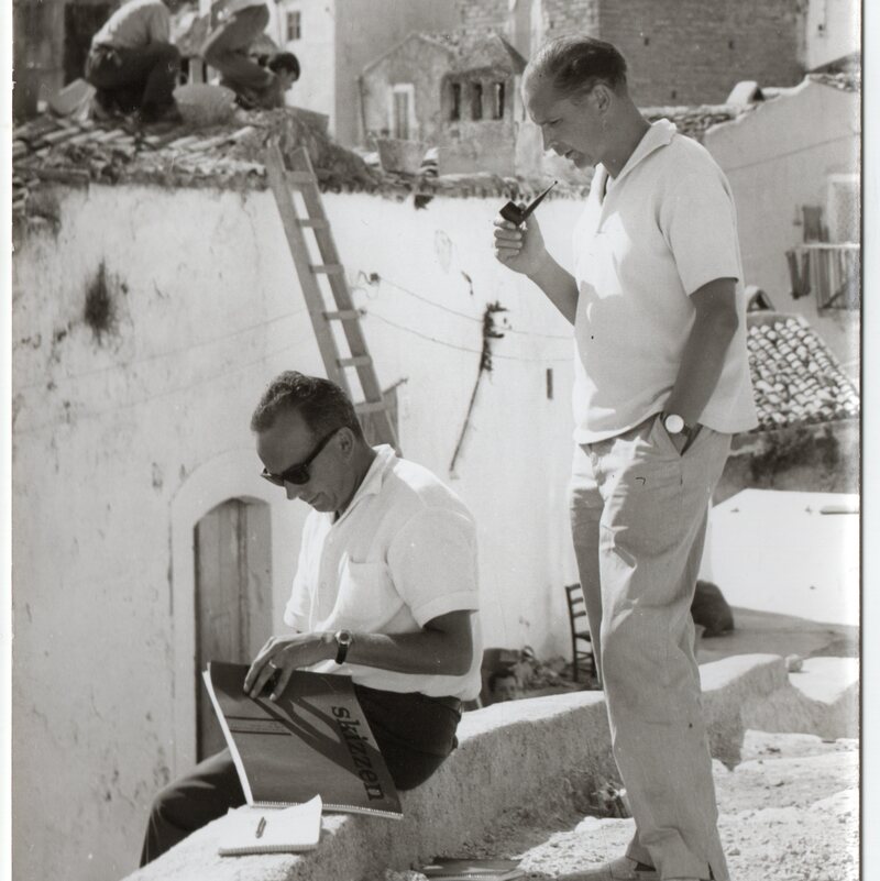 mit dem Fotografen und Grafiker-Freund Wolfgang Will 1959